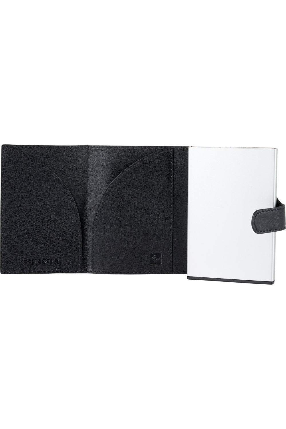 Samsonite Schiebeportemonnaie – 66 × 102 mm, Leder, Schwarz – 1 Stück