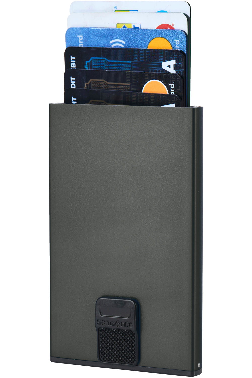 Samsonite Schiebeportemonnaie – 64 × 102 mm, Leder, Anthrazit – 1 Stück