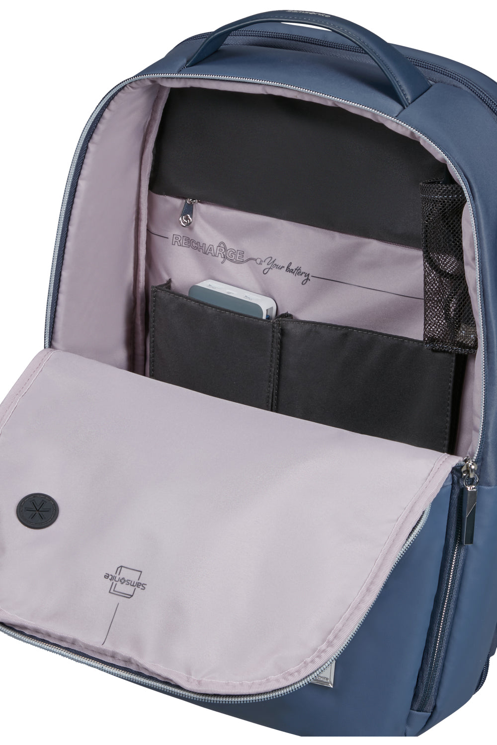 Samsonite Workationist Notebook-Rucksack – 14 l, wasserabweisend, USB-Port, recyceltes PET (rPET), blau