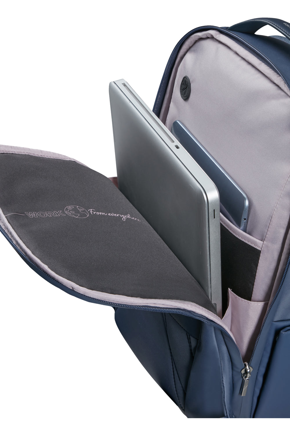 Samsonite Workationist Notebook-Rucksack – 14 l, wasserabweisend, USB-Port, recyceltes PET (rPET), blau