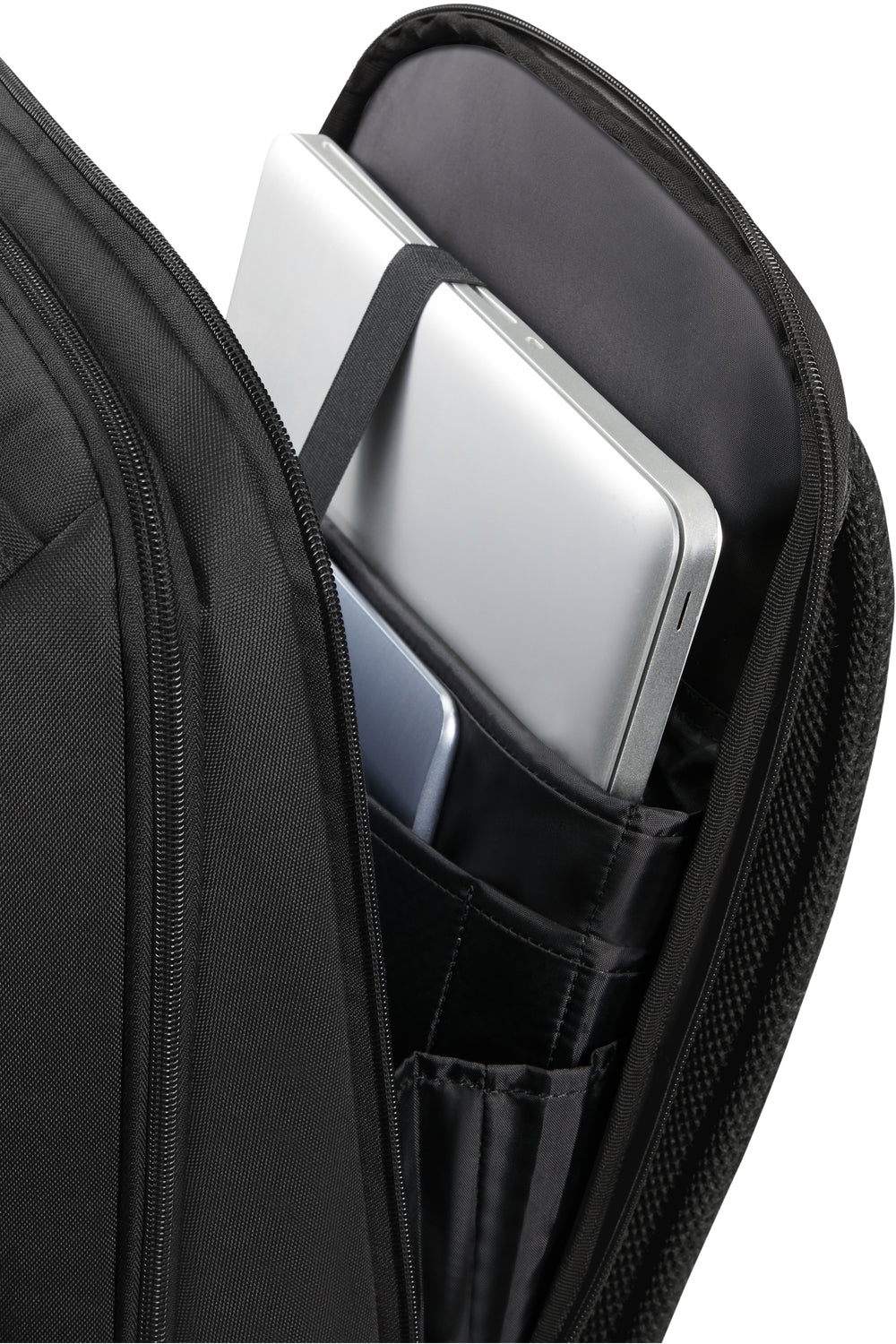 Samsonite Stackd Biz Notebook-Rucksack – 16,5 l, Aufsteckfunktion, USB-Port, recyceltes PET (rPET), schwarz