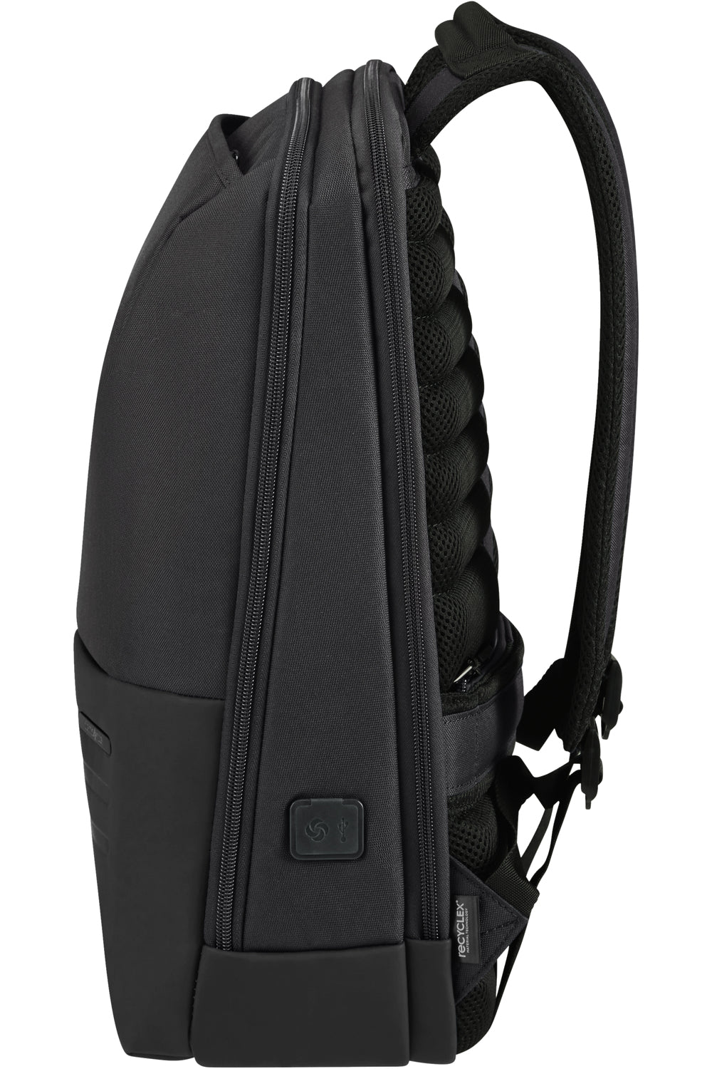 Samsonite Stackd Biz Notebook-Rucksack – 16,5 l, Aufsteckfunktion, USB-Port, recyceltes PET (rPET), schwarz