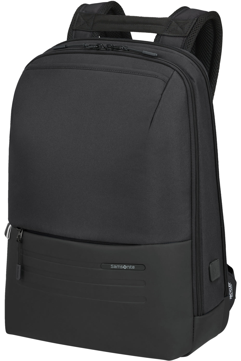 Samsonite Stackd Biz Notebook-Rucksack – 16,5 l, Aufsteckfunktion, USB-Port, recyceltes PET (rPET), schwarz