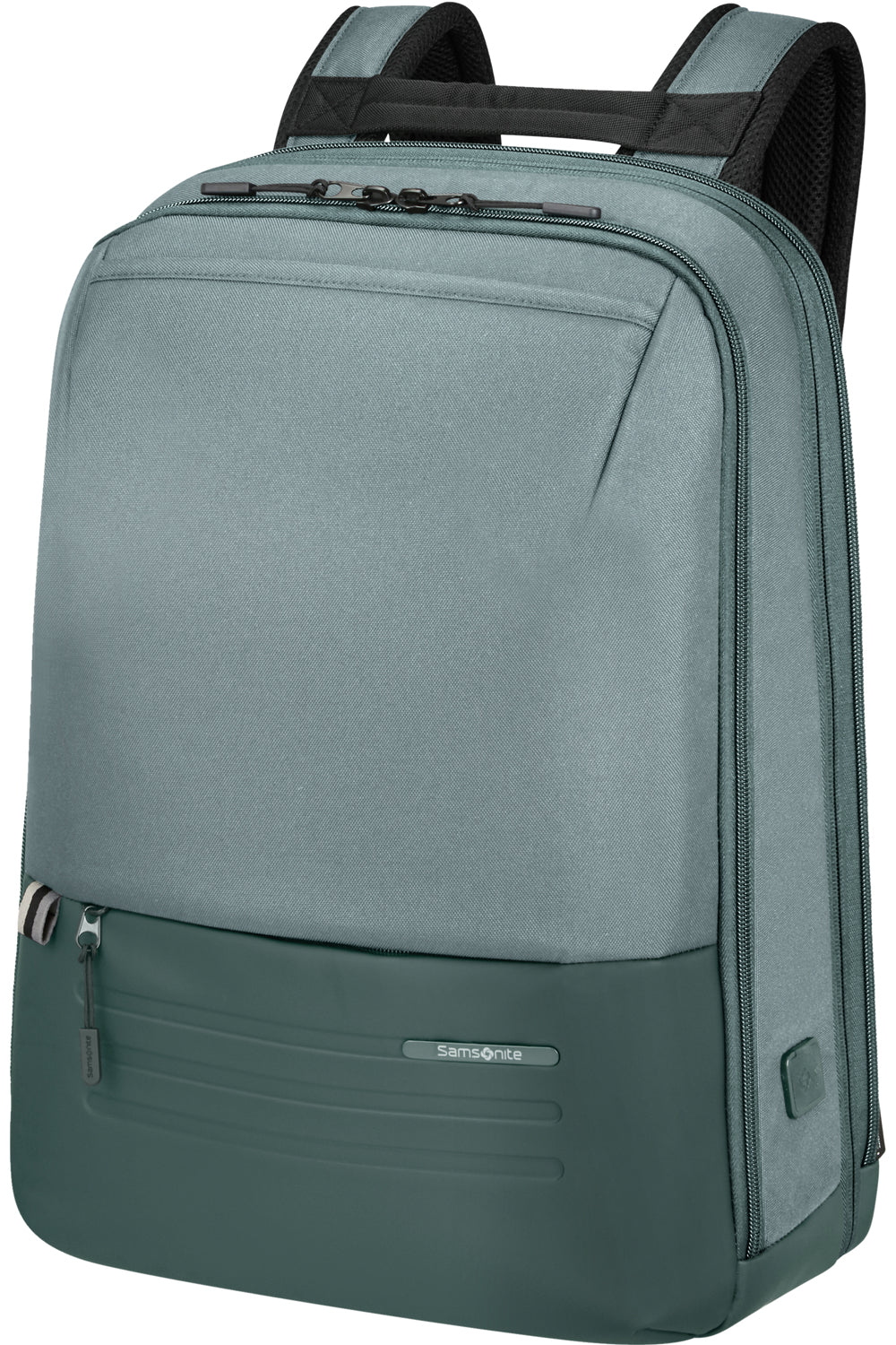 Samsonite Stackd Biz Notebook-Rucksack – 22/30 l, Aufsteckfunktion, USB-Port, recyceltes PET (rPET), Forest