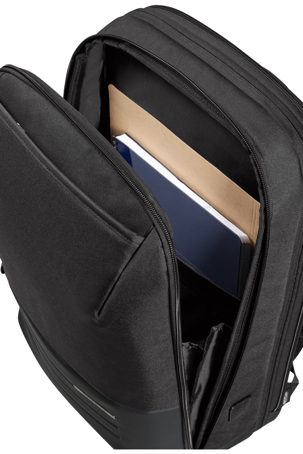 Samsonite Stackd Biz Notebook-Rucksack – 22/30 l, Aufsteckfunktion, USB-Port, recyceltes PET (rPET), Schwarz