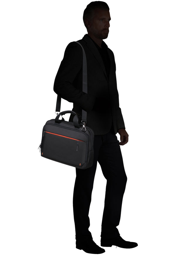Samsonite Network 4 Notebook-Tasche – 11 l, Aufsteckfunktion, Recyceltes PET (rPET), Schwarz