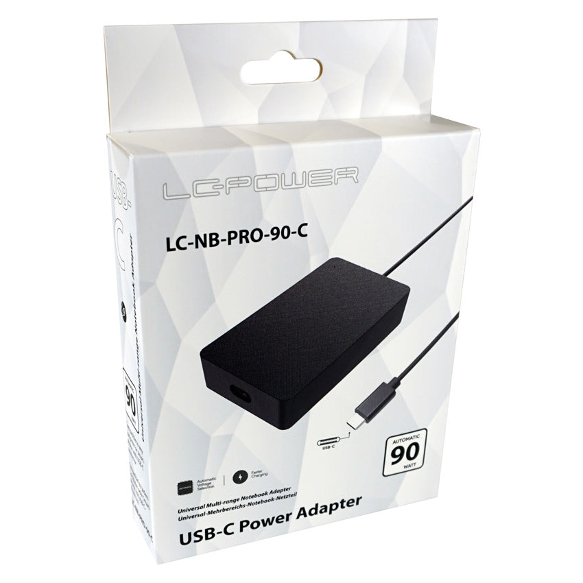 LC-Power LC-NB-PRO-90-C Netzteil 90 W – für verschiedene Geräte – schwarz