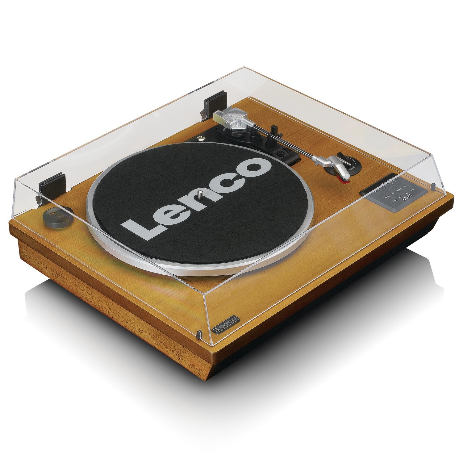 Lenco LS-55 – Plattenspieler (Riemenantrieb, halbautomatisch), Bluetooth, USB, 33⅓/45/78 U/min – Walnuss