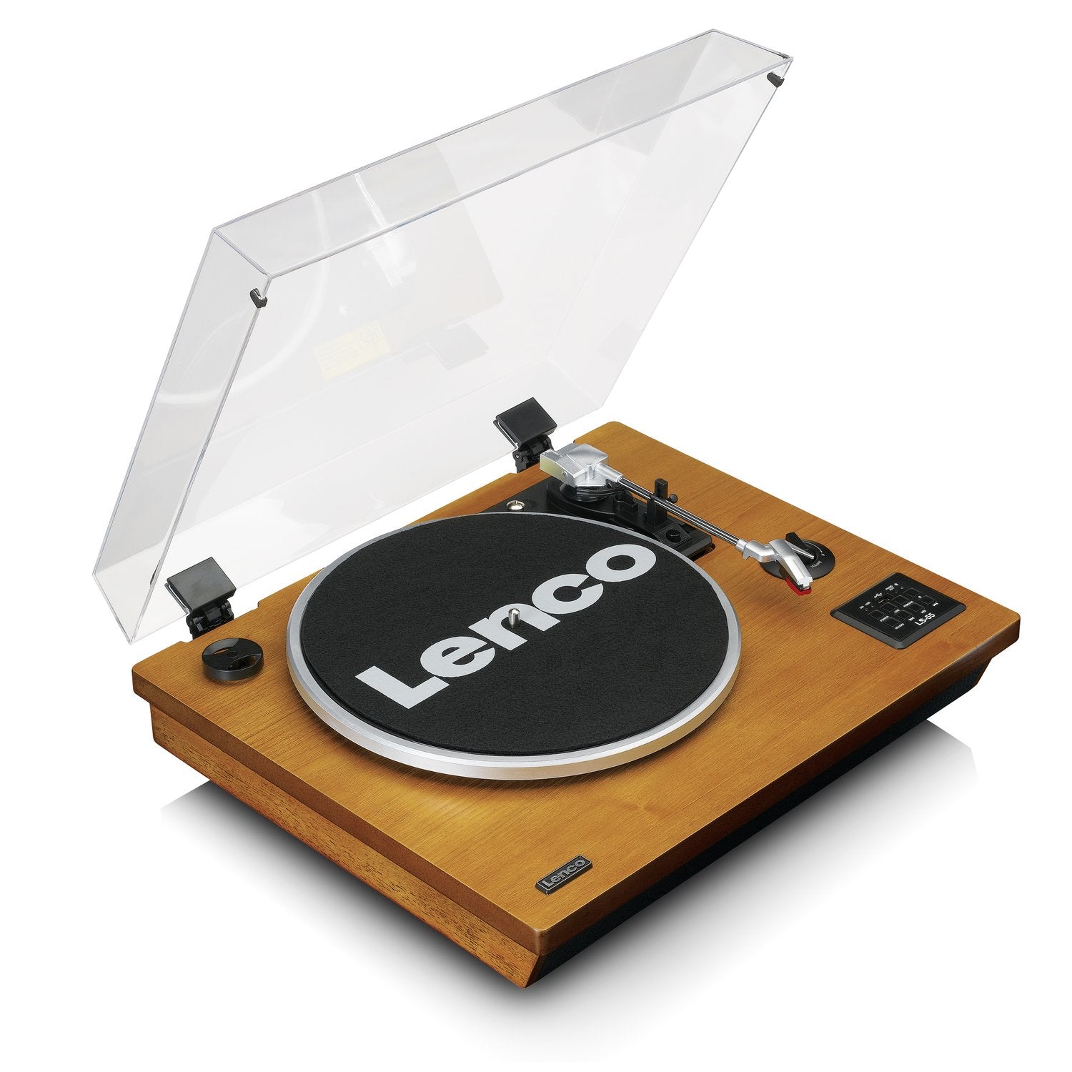 Lenco LS-55 – Plattenspieler (Riemenantrieb, halbautomatisch), Bluetooth, USB, 33⅓/45/78 U/min – Walnuss