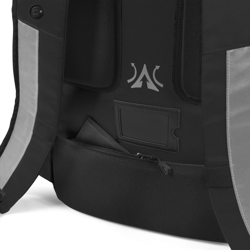 DICOTA REFLECTIVE – Notebook-Rucksack – 25 l, rPET, schwarz, Reflexstreifen