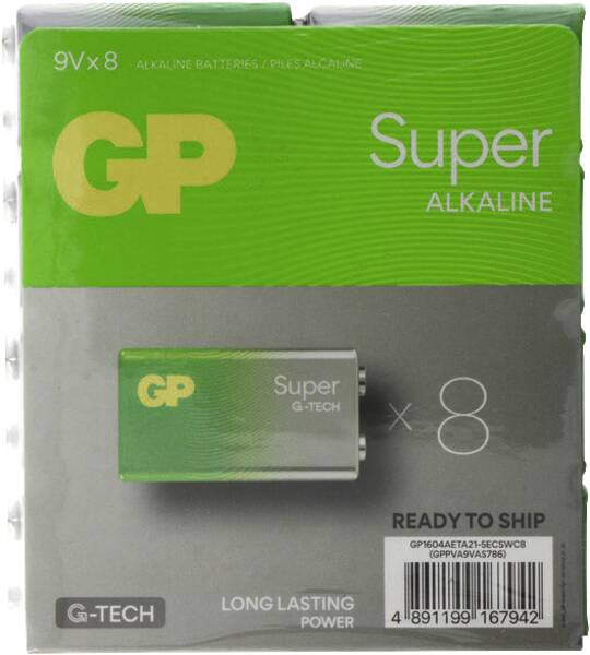 GP Batteries 9V Batterien, Alkaline, 9 V – 8 Stk.
