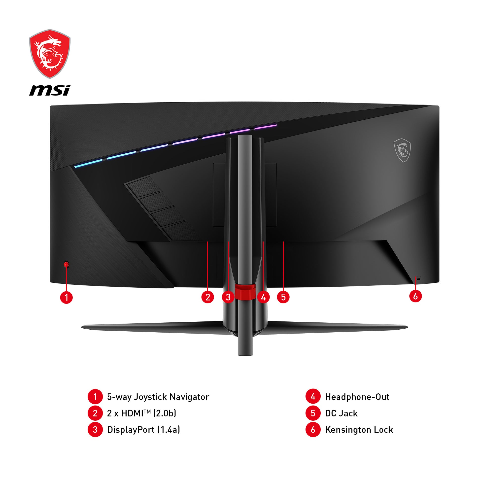 MSI MAG 345CQRDE – Monitor, 34", 3440 × 1440, VA, 180 Hz, 300 cd/m², Gebogen, USB-C, VESA 100 × 100, Schwarz