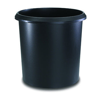 Laufer Läufer Papierkorb – 18 l – Kunststoff, rund – schwarz