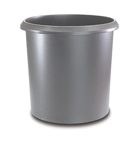 Laufer Papierkorb – 18 l – Kunststoff, rund – grau