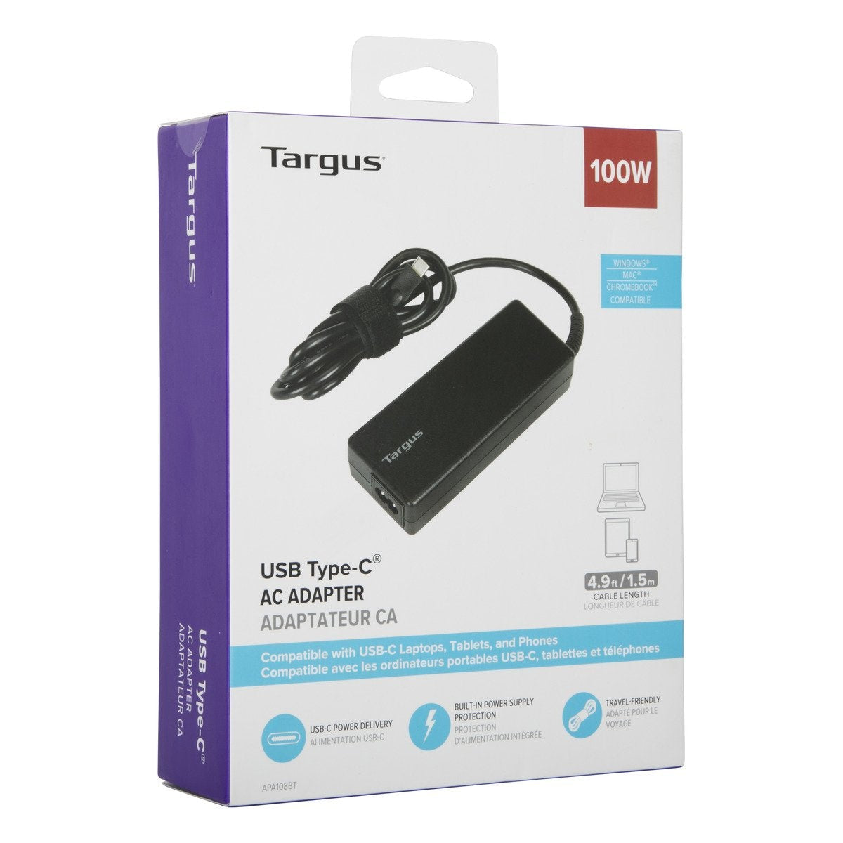 Targus APA108EU USB-Ladegerät 100 W – USB-C – PD – Schwarz