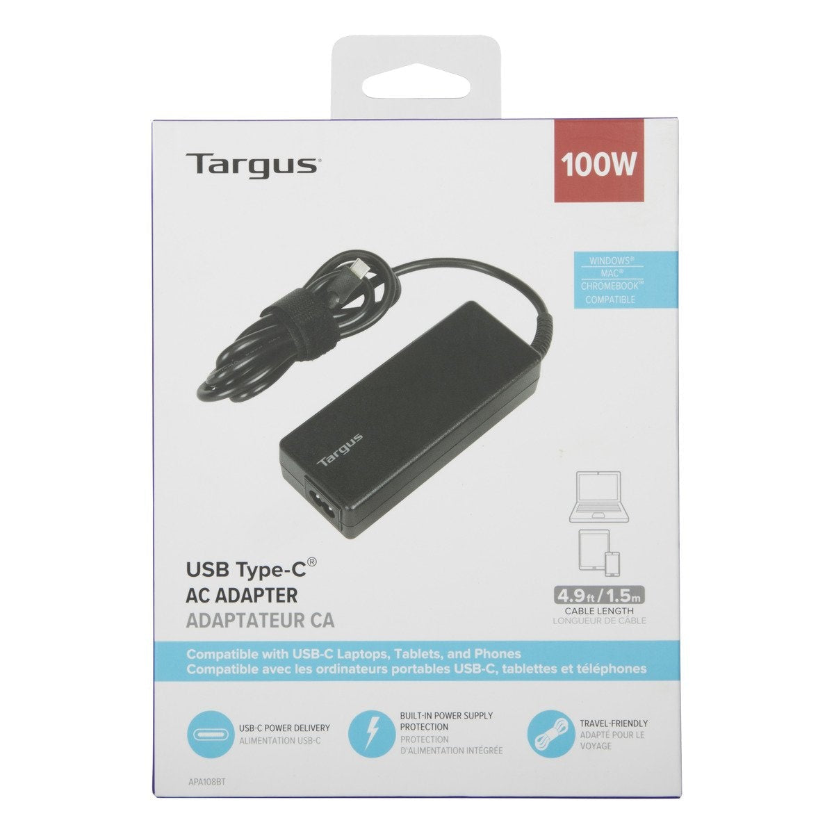 Targus APA108EU USB-Ladegerät 100 W – USB-C – PD – Schwarz