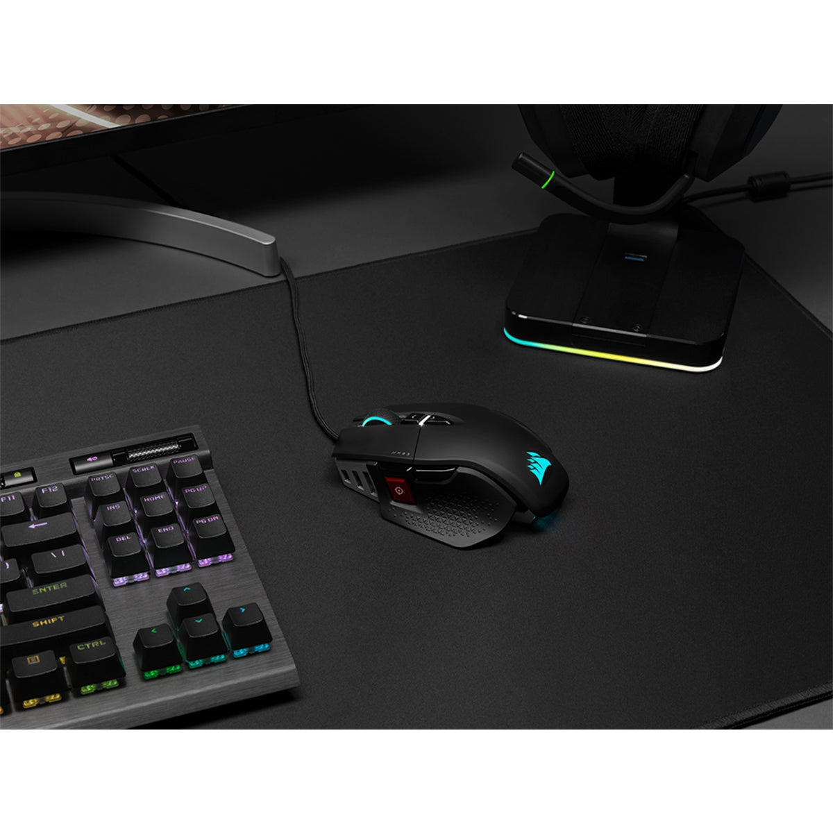 Corsair M65 Ultra RGB – Gaming-Maus – Kabelgebunden (USB‑A), 26000 DPI, Rechts, Schwarz