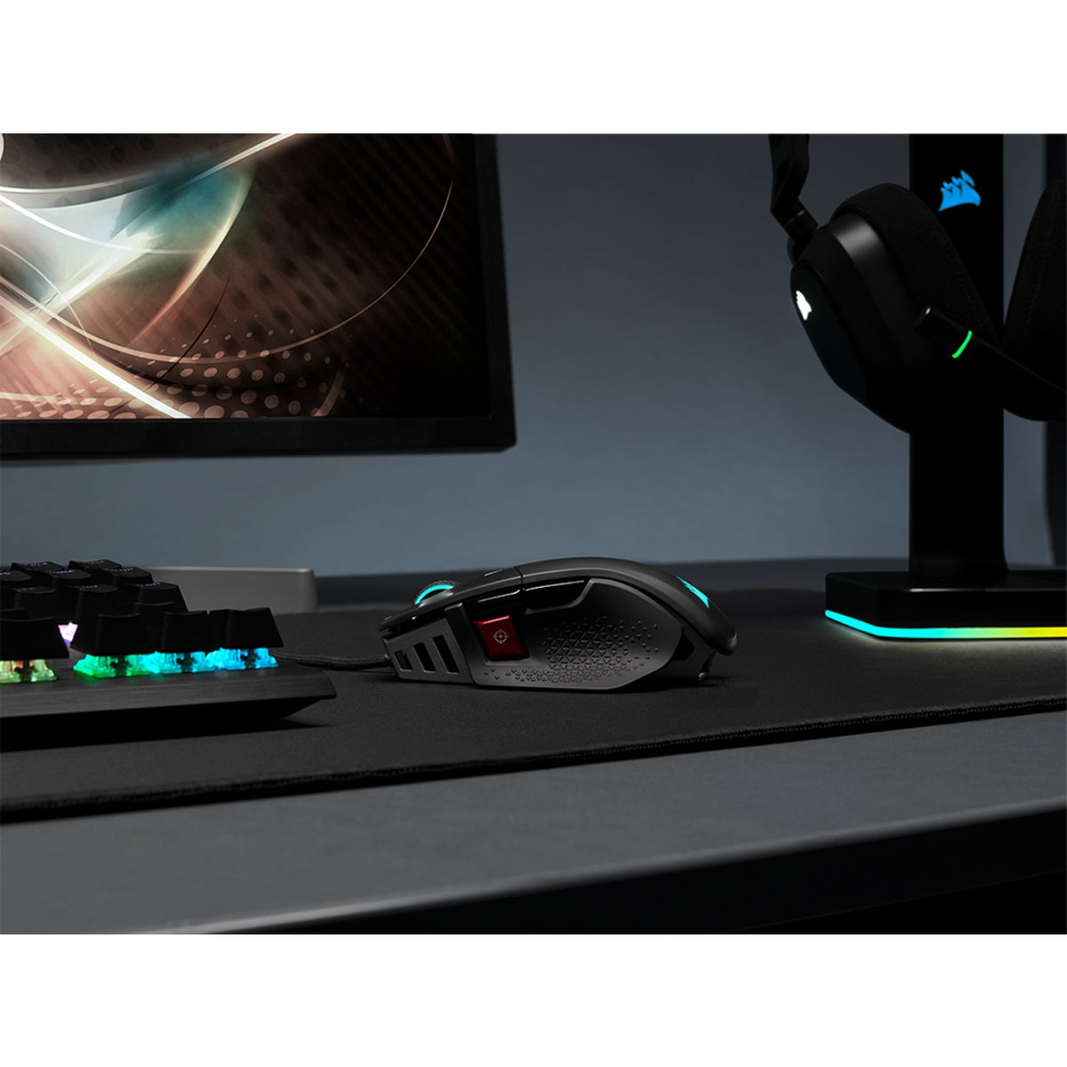 Corsair M65 Ultra RGB – Gaming-Maus – Kabelgebunden (USB‑A), 26000 DPI, Rechts, Schwarz