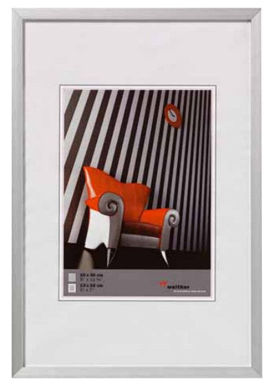 Walther Design Wechselrahmen Stuhl, Kunststoff, Silber, 21 × 29,7 cm, mit Aufsteller – eco:plus