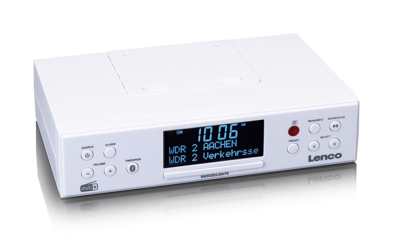 Lenco KCR-190WH – DAB+/UKW-Tischradio, Bluetooth – Weiss