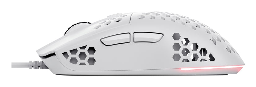Trust GXT 928 Helox – Gaming-Maus – Kabelgebunden (USB-A), 6400 DPI, RGB-Beleuchtung, Rechts, Weiss