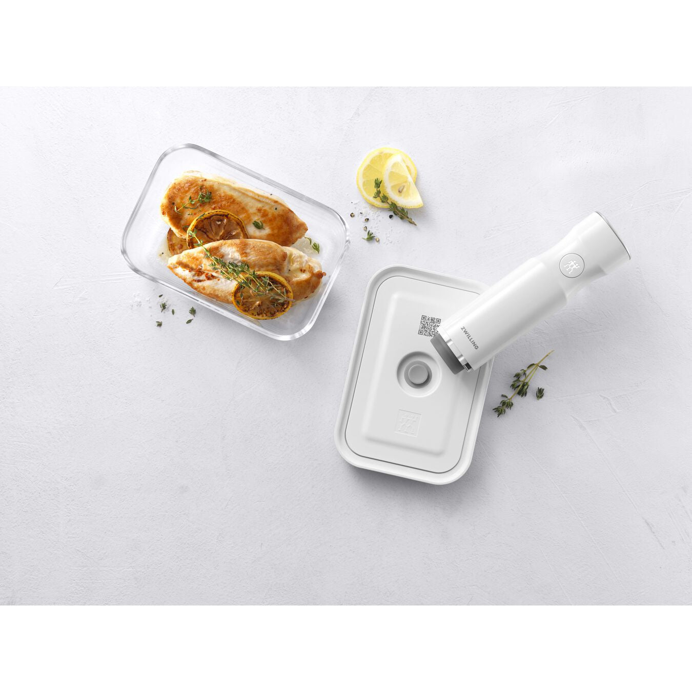 Zwilling – Vakuumbehälter L – 1,6 l, 21,4 × 14,4 × 12,8 cm, Glas, Grau