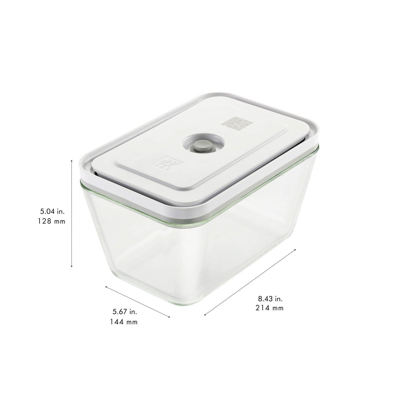 Zwilling – Vakuumbehälter L – 1,6 l, 21,4 × 14,4 × 12,8 cm, Glas, Grau