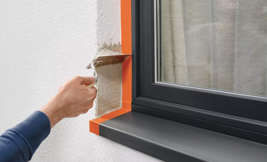 TESA Putzband, orange – 50 mm × 33 m, PVC, innen/aussen, temperaturbeständig bis 60 °C