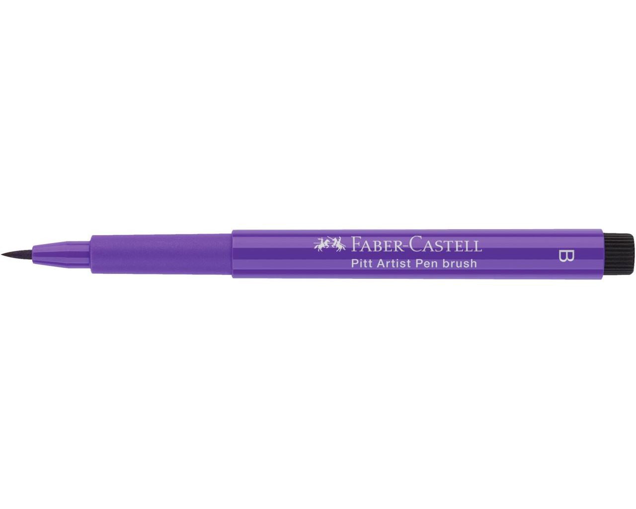 Faber-Castell Pitt Artist Pen Pinselstift – Pinselspitze, 2,5 mm, pigmentiert, wasserfest, purpurviolett