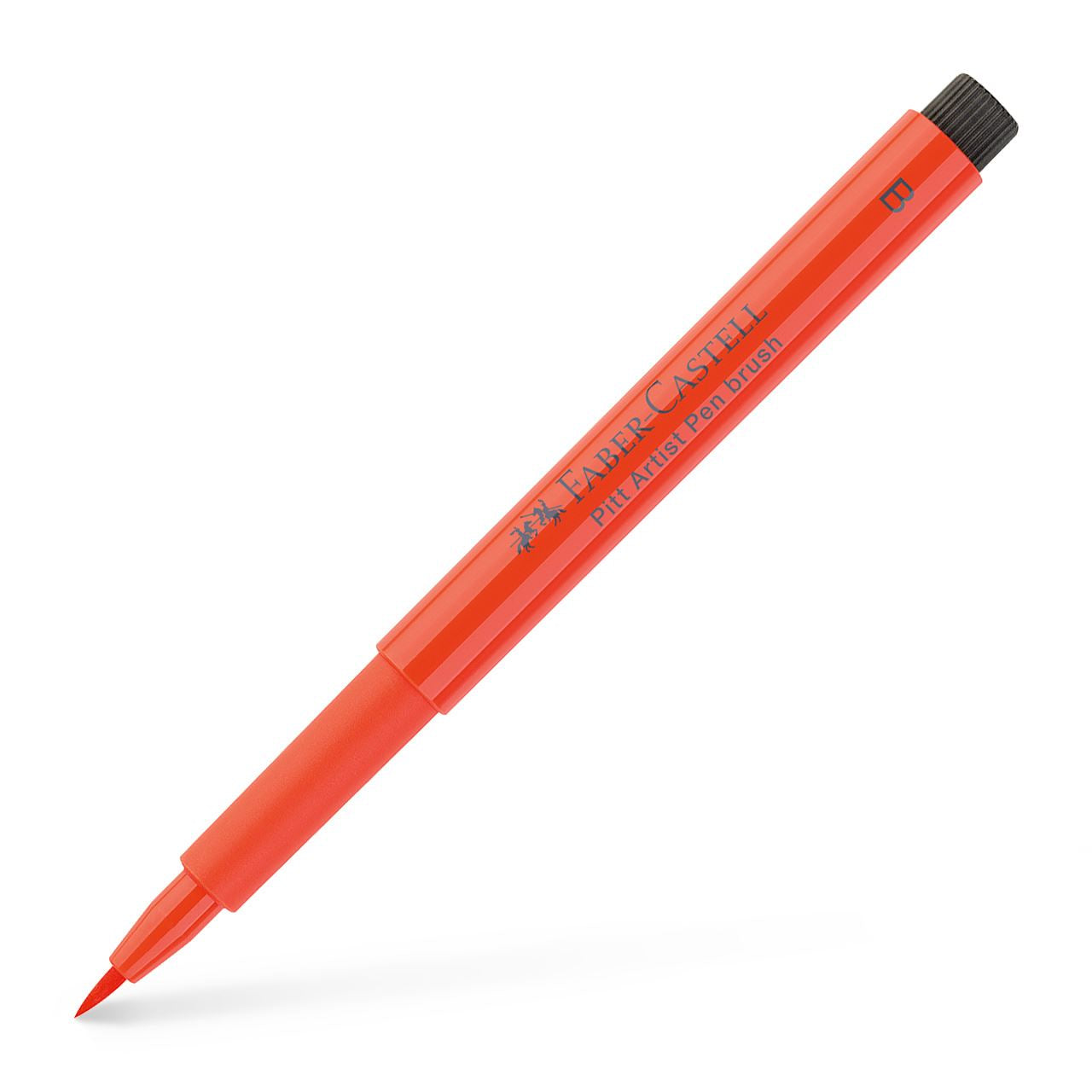 Faber-Castell Pitt Artist Pen Pinselstift – Pinselspitze, 2,5 mm, pigmentiert, wasserfest, scharlachrot