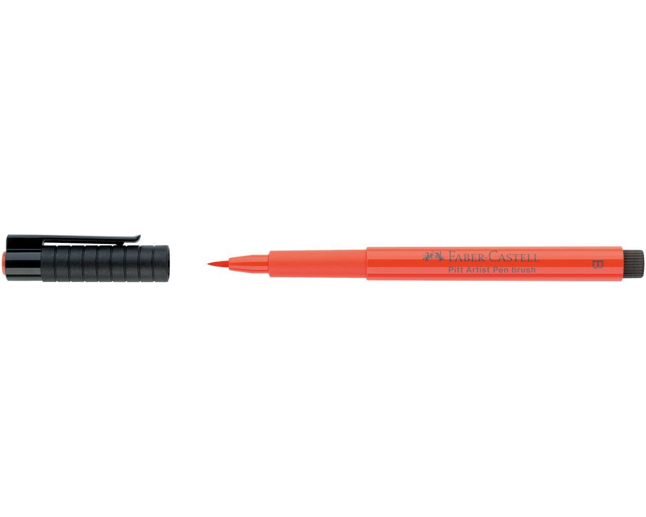 Faber-Castell Pitt Artist Pen Pinselstift – Pinselspitze, 2,5 mm, pigmentiert, wasserfest, scharlachrot