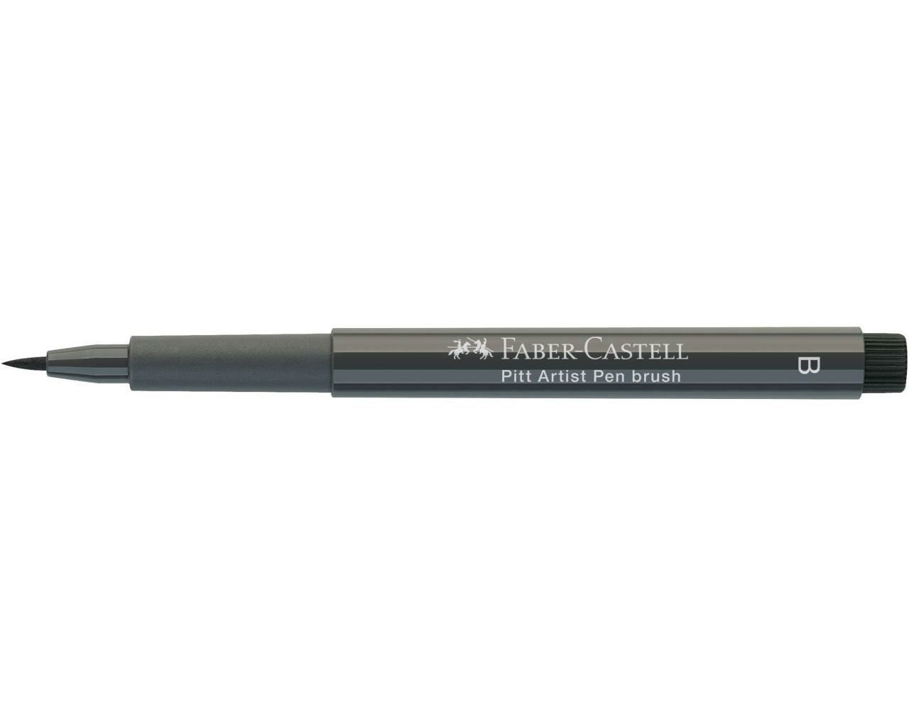 Faber-Castell Pitt Artist Pen Pinselstift – Pinselspitze, 2,5 mm, pigmentiert, wasserfest, warmgrau