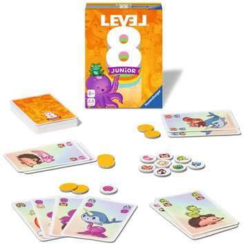 Ravensburger Level 8 Junior – Kartenspiel, 2–5 Spieler, ab 6 Jahren, 20 Min.