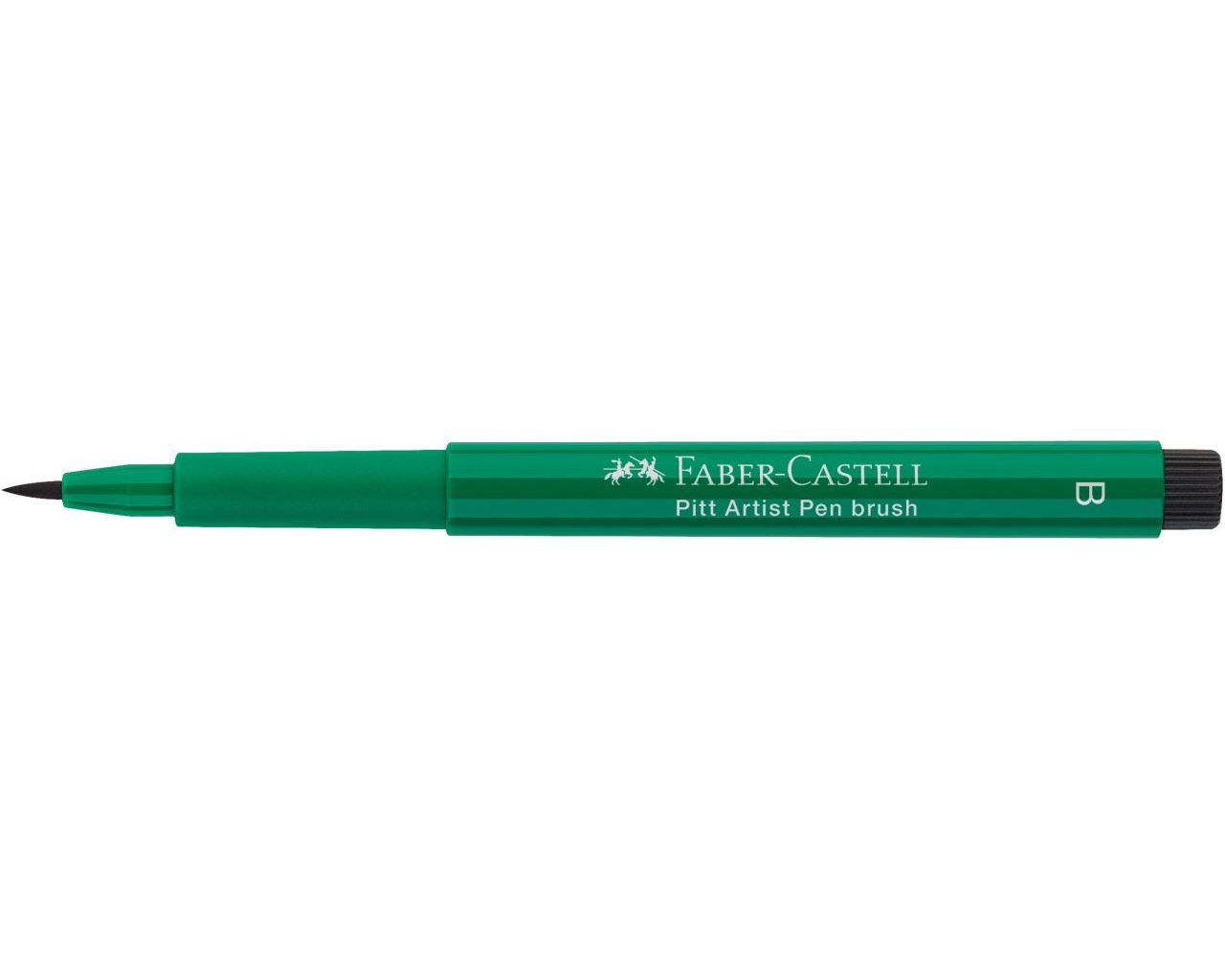 Faber-Castell Pitt Artist Pen Brush Pinselstift – 2,5 mm, pigmentiert, wasserfest, Phthalogrün dunkel