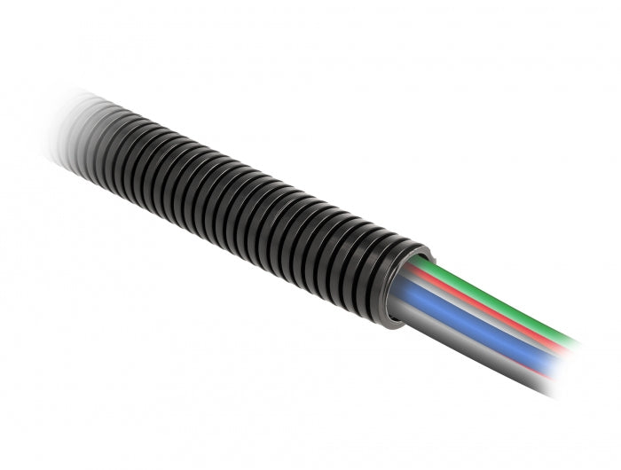 DeLOCK Kabelschlauch, Ø 21,2 mm × 1 m, IP68 – Schwarz