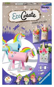 Ravensburger Bastelset EcoCreate Unicorn Party – ab 6 Jahren – Ausschneidebögen und Bastelzubehör