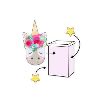 Ravensburger Bastelset EcoCreate Unicorn Party – ab 6 Jahren – Ausschneidebögen und Bastelzubehör