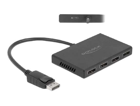 DeLOCK DisplayPort 1.4 – DisplayPort-Splitter, 1×4, aktiv, Micro-USB
