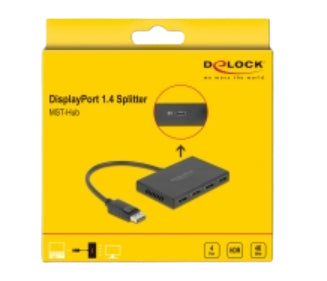 DeLOCK DisplayPort 1.4 – DisplayPort-Splitter, 1×4, aktiv, Micro-USB