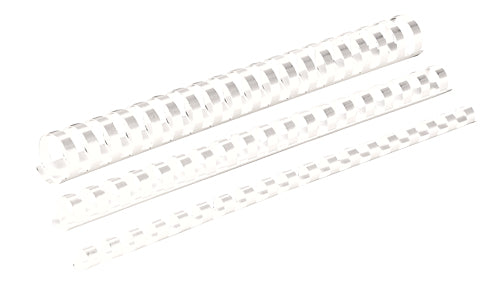 Fellowes CombBind Plastikbinderücken – A4 – Ø 38 mm – 21 Ringe – bis 340 Blatt, Weiss – 50 Stk.