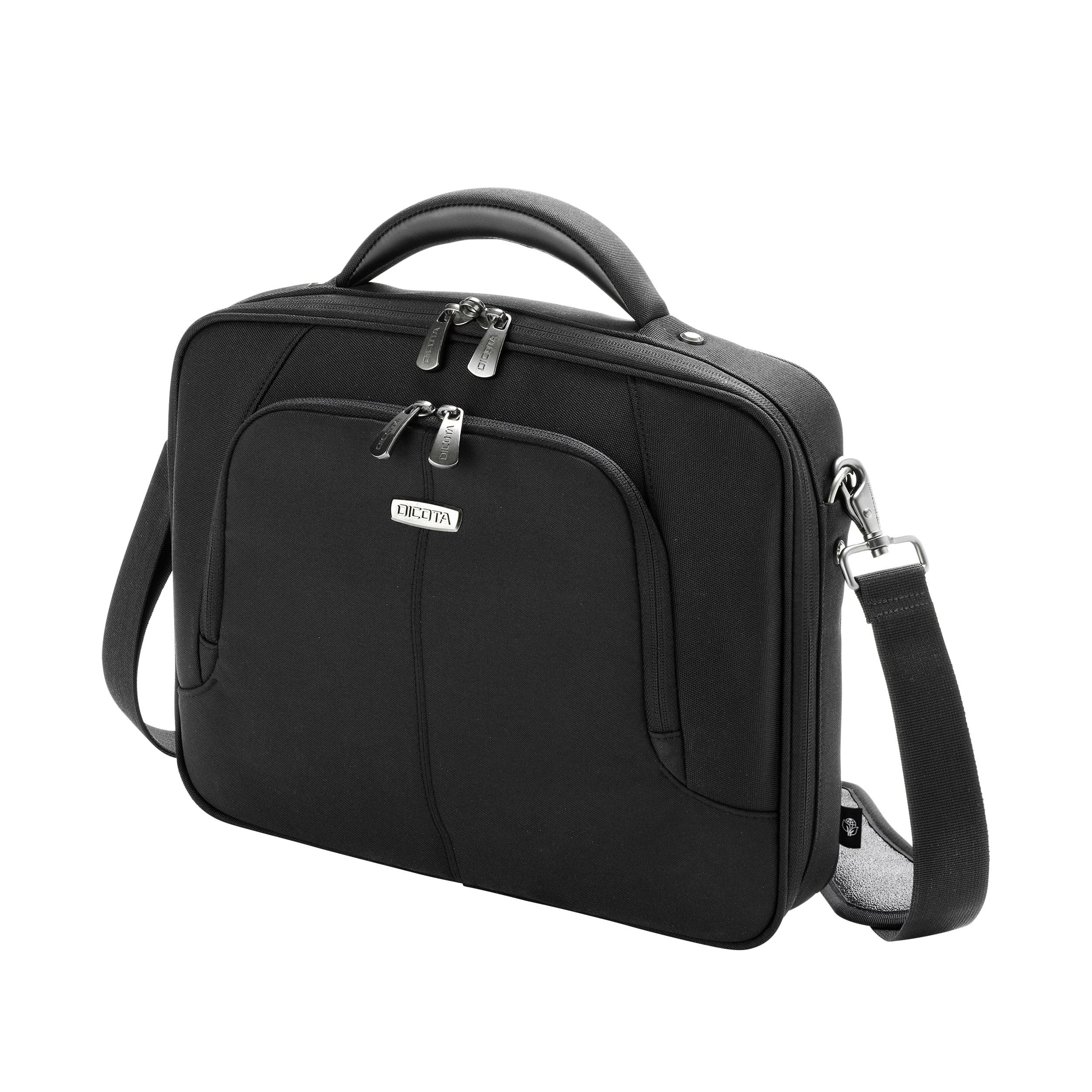 DICOTA Notebook-Tasche für Notebooks bis 15,6" – aus recyceltem PET, verschliessbar – Schwarz