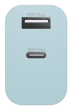 dbramante1928 CH18EUBL7205 USB-Ladegerät 28 W – USB-C×1, USB-A×1 – Schnellladung – EU-Stecker (Typ C) – Blau