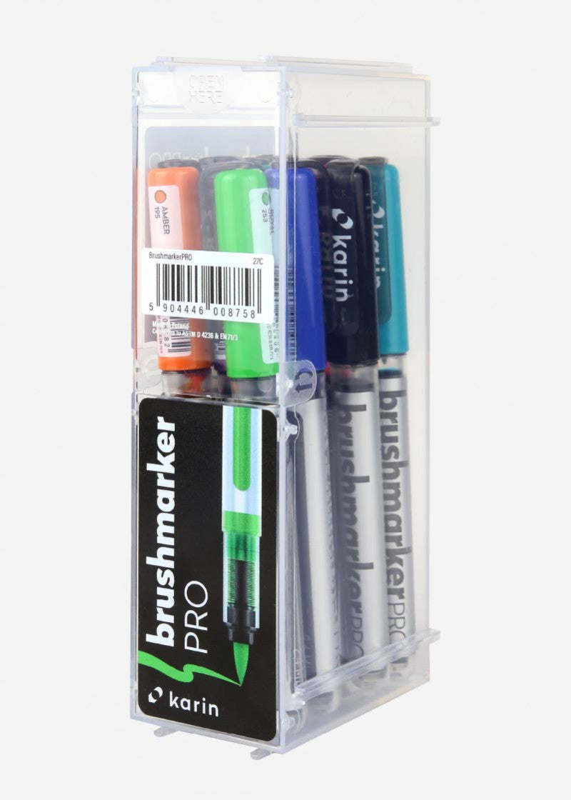 Karin Brushmarker PRO Pinselstift – Pinselspitze, 12 Farben