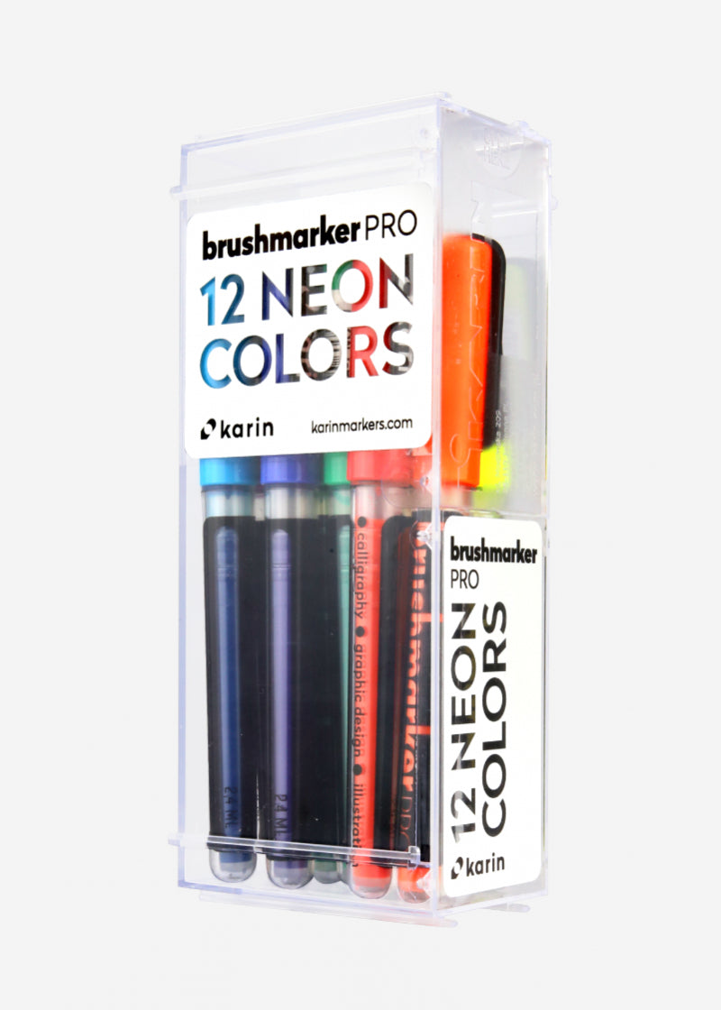 karin Brush Marker PRO 27C12 Filzstifte – Pinselspitze, 12er Set