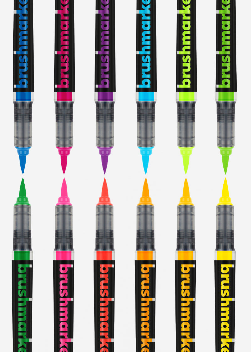 karin Brush Marker PRO 27C12 Filzstifte – Pinselspitze, 12er Set