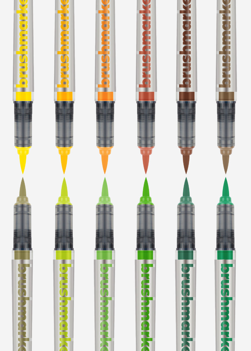 karin Brush Marker PRO 27C3 Marker – Pinselspitze, 12 Farben, 12er Set