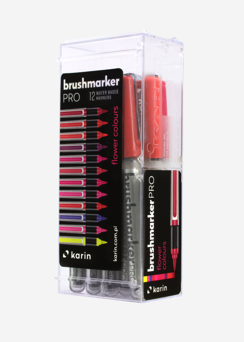 Karin Brushmarker PRO – Nylonspitze, Blumenfarben