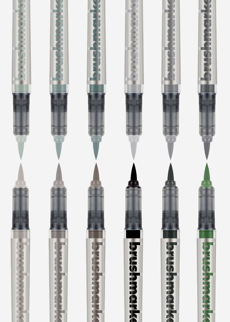Karin Brushmarker PRO Pinselstift – Pinselspitze, 12 Farben