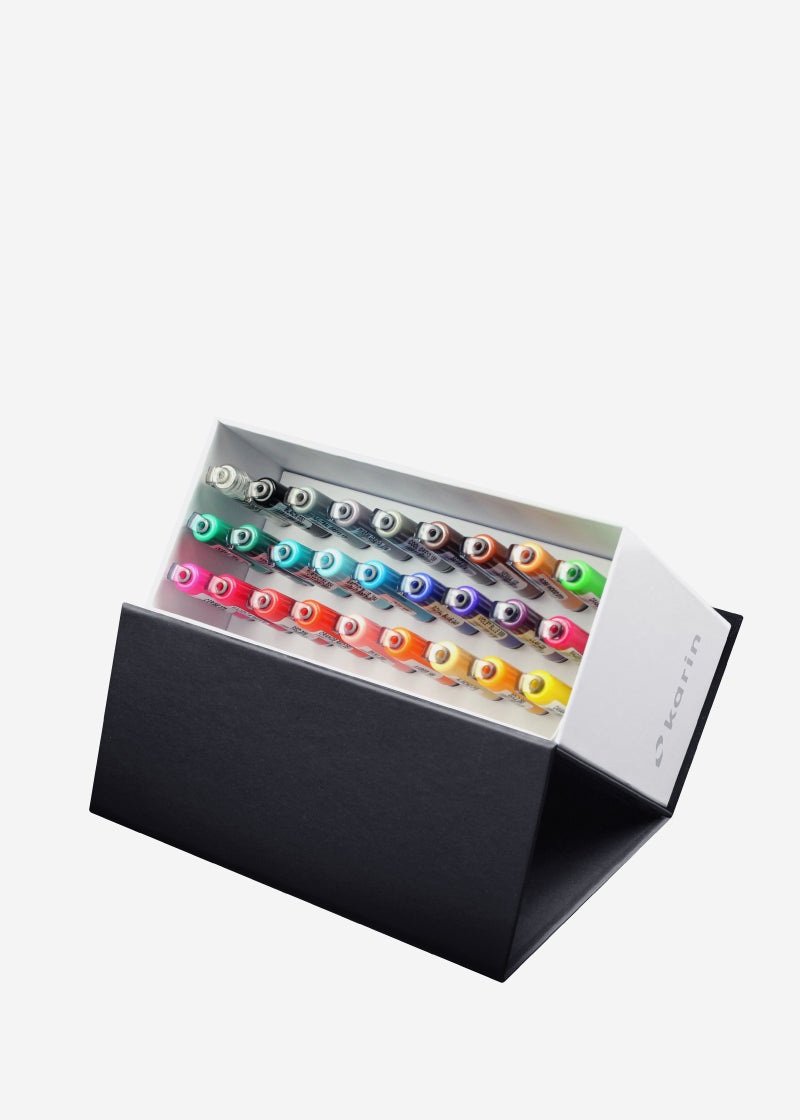 Karin Fasermaler – Brushpen PRO 27C9, Mini Box 26 Farben + 1 Blender