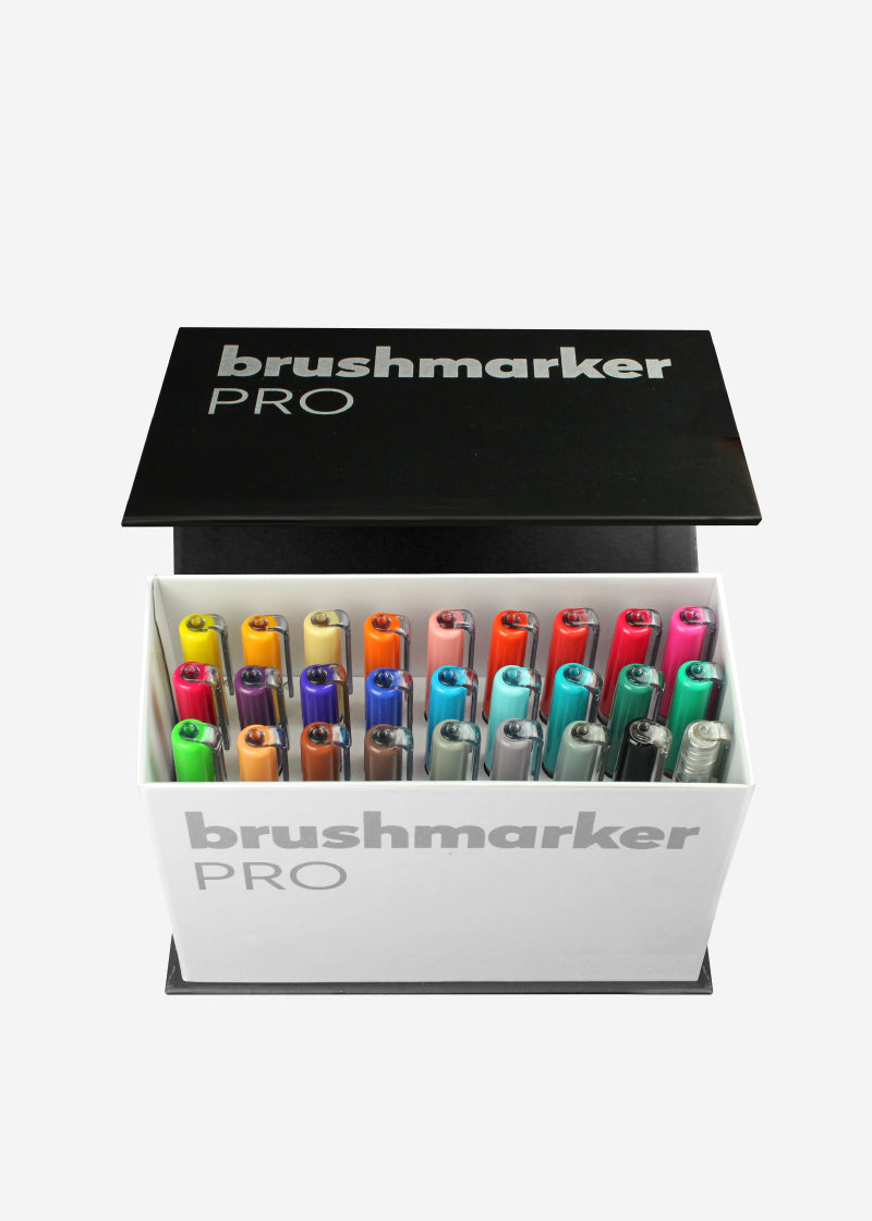 Karin Fasermaler – Brushpen PRO 27C9, Mini Box 26 Farben + 1 Blender